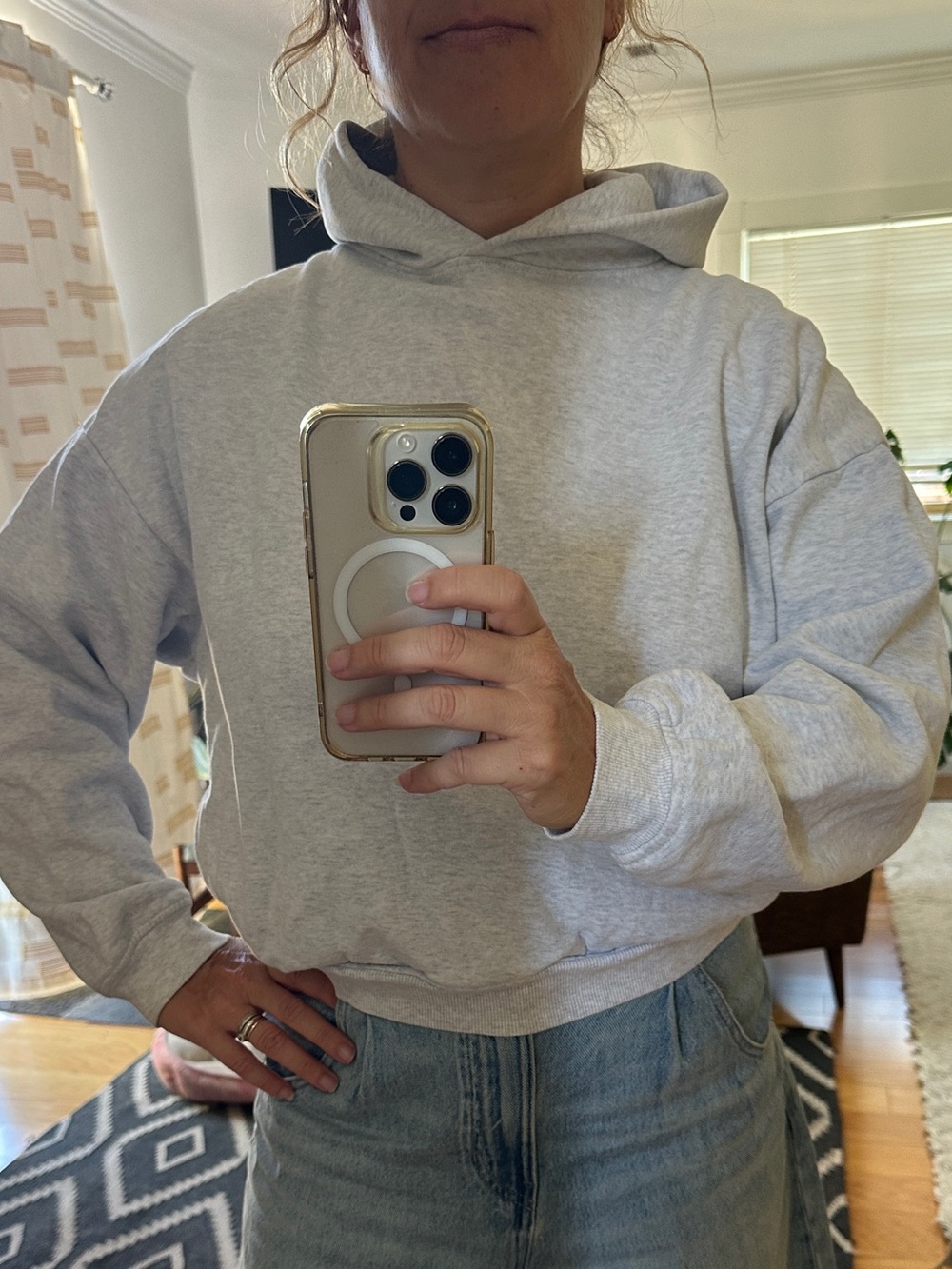 Garage Light Gray Cropped Hoodie XXS - XS